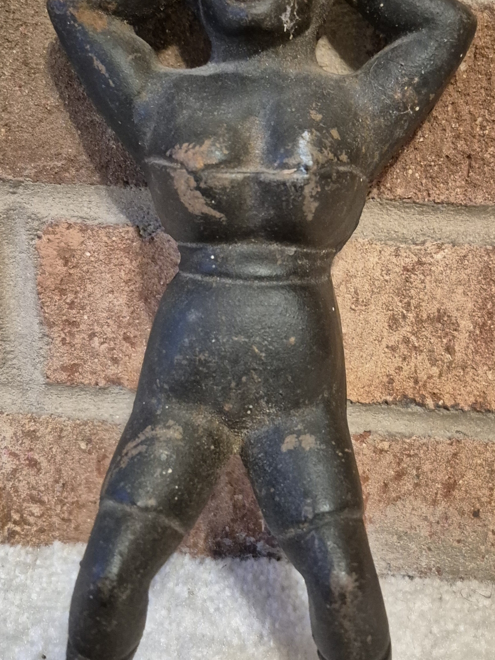 Antique Cast Iron Male Figure Doorstop - Black